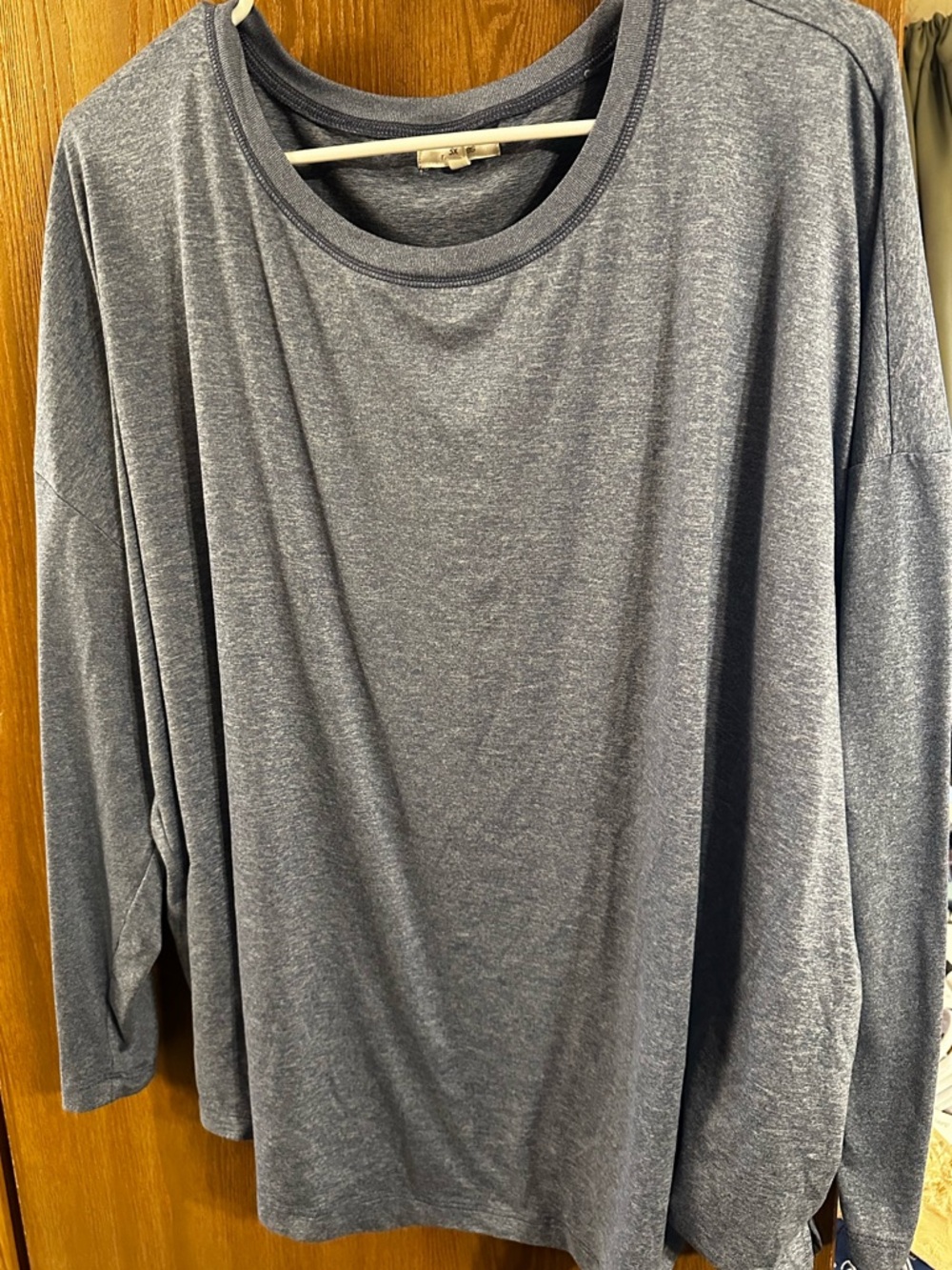 SOLD - Maurices Long Sleeve Crewneck Shirt - Heather Blue 3x